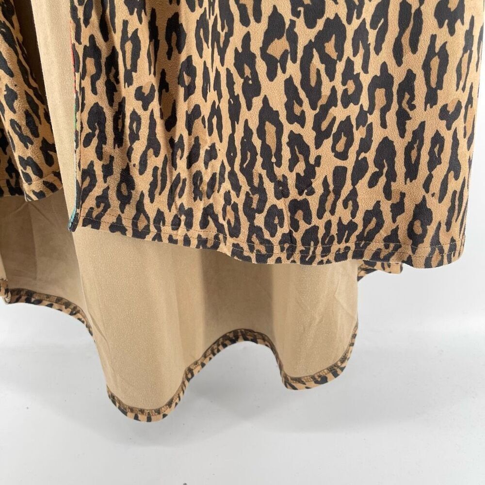 Fashion Express Women’s Chevron Leopard Print Flare Sleeve Duster Jacket Small - Picture 12 of 17